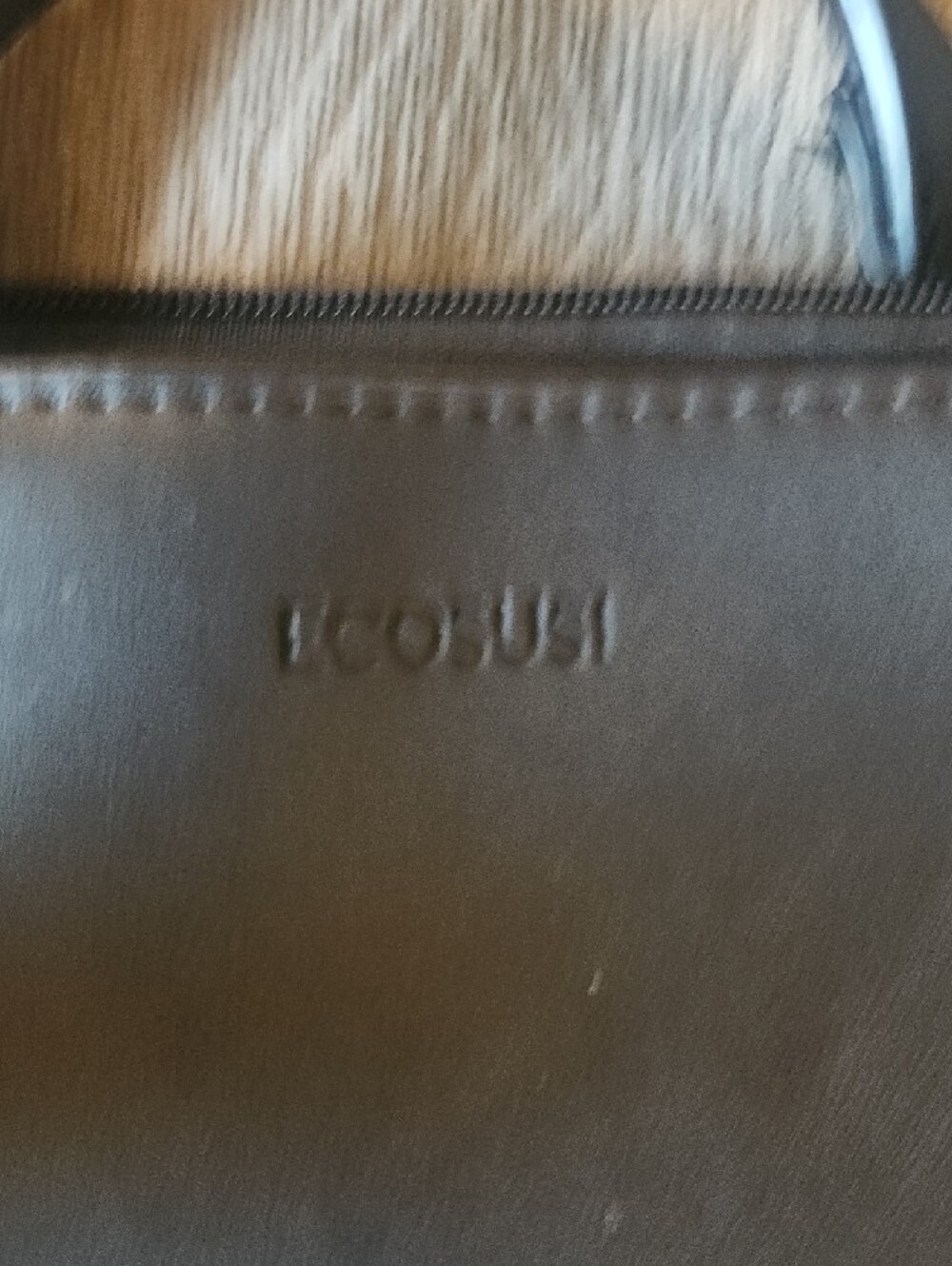 Black Faux Leather Laptop Tote with Front Pocket - Picture 2 of 16